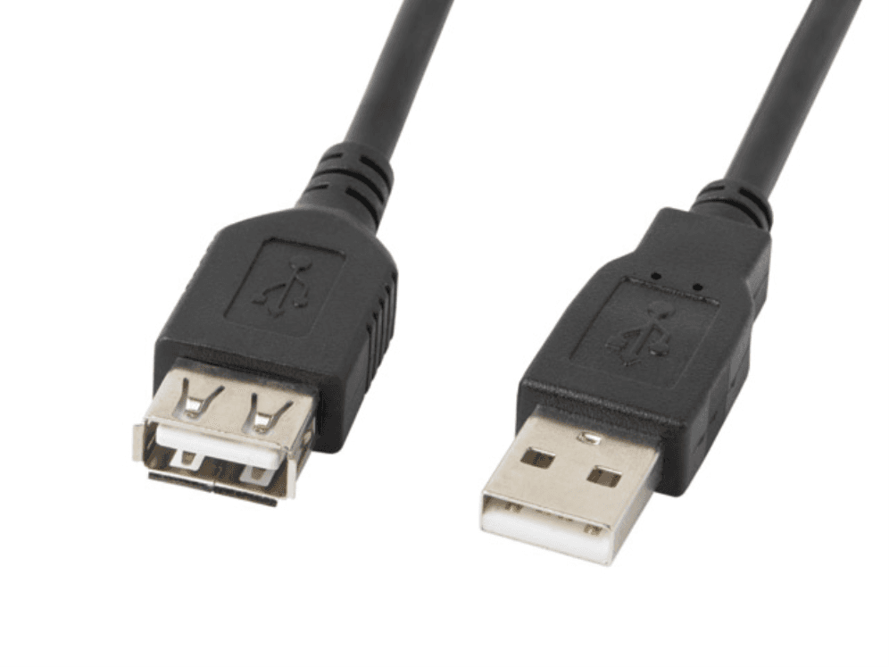 Cable o Adaptador USB Lanberg Alargador USB 2.0 Macho Hembra 0.7m Negro — imagen 1