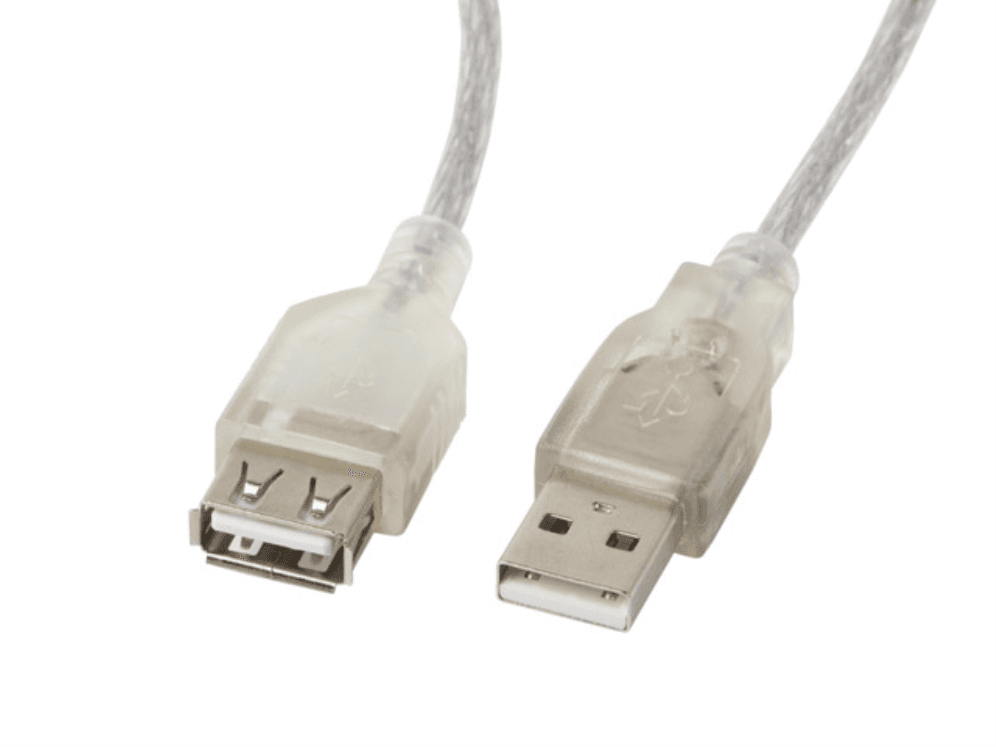 Cable o Adaptador USB Lanberg Alargador USB 2.0 Macho Hembra con Ferrita 1.8m Transparente — imagen 1