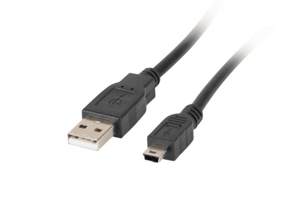 Cable o Adaptador USB Lanberg USB 2.0 a Mini USB 1.8m Negro — imagen 1