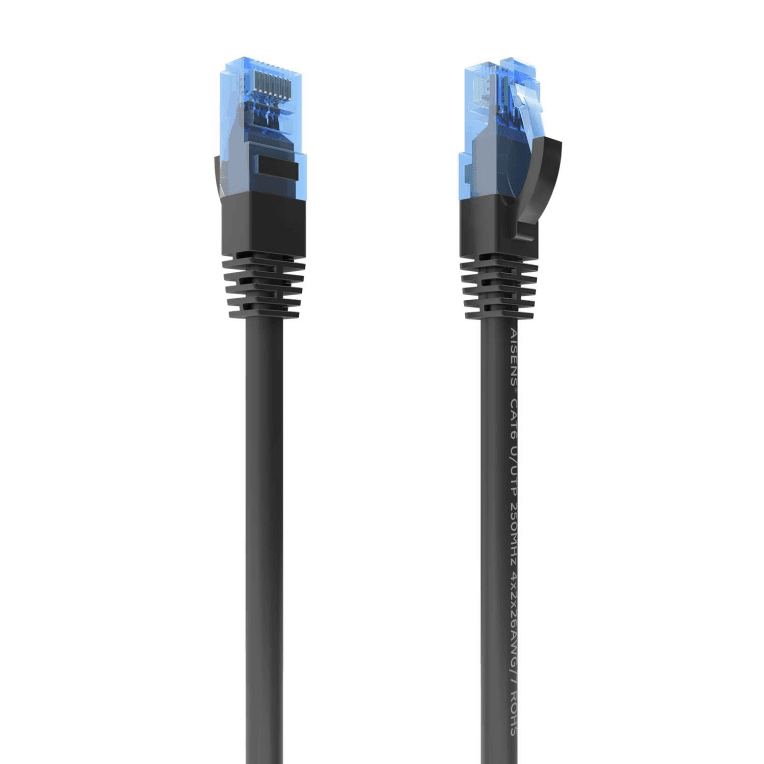 CABLE RED AISENS LATIGUILLO RJ45 CAT.6 UTP AWG26 CCA NEGRO 0.75M — imagen 1