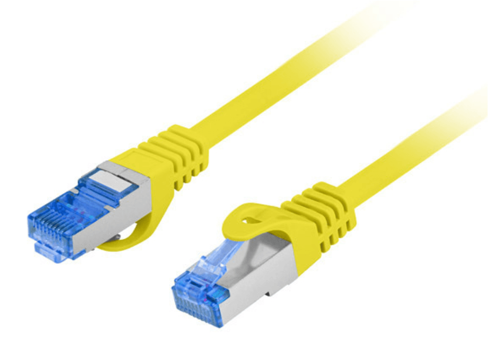 CABLE RED LANBERG CAT.6A S/FTP LSZH CCA 1M AMARILLO FLUKE PASSED — imagen 1