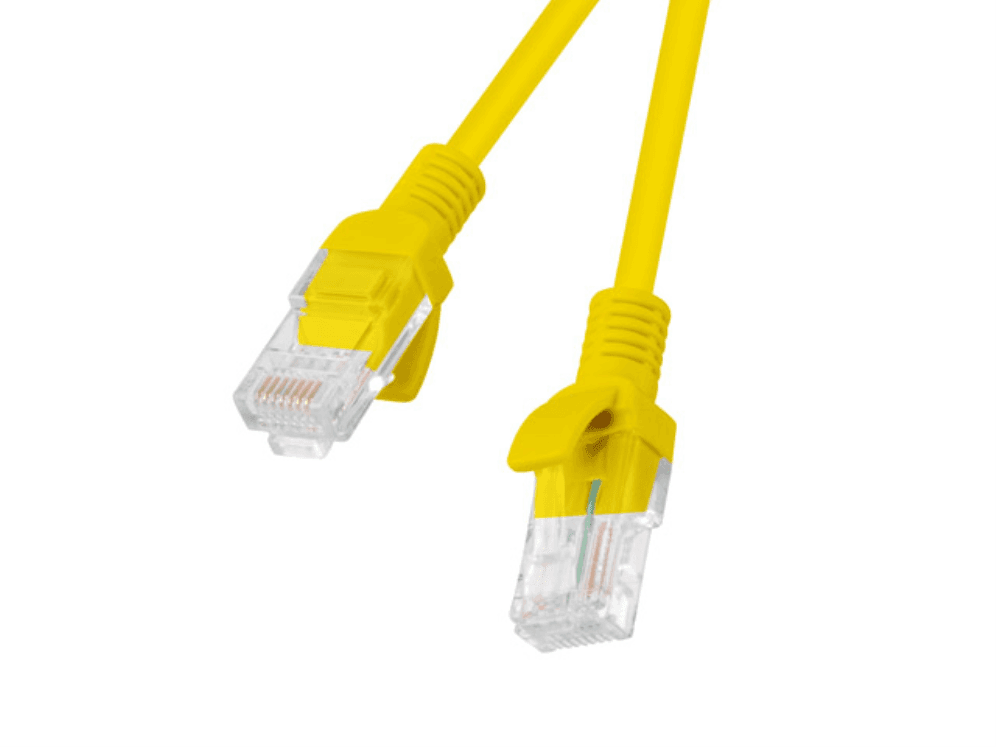 CABLE RED LANBERG LATIGUILLO CAT.6 UTP 0.25M AMARILLO FLUKE PASSED — imagen 1