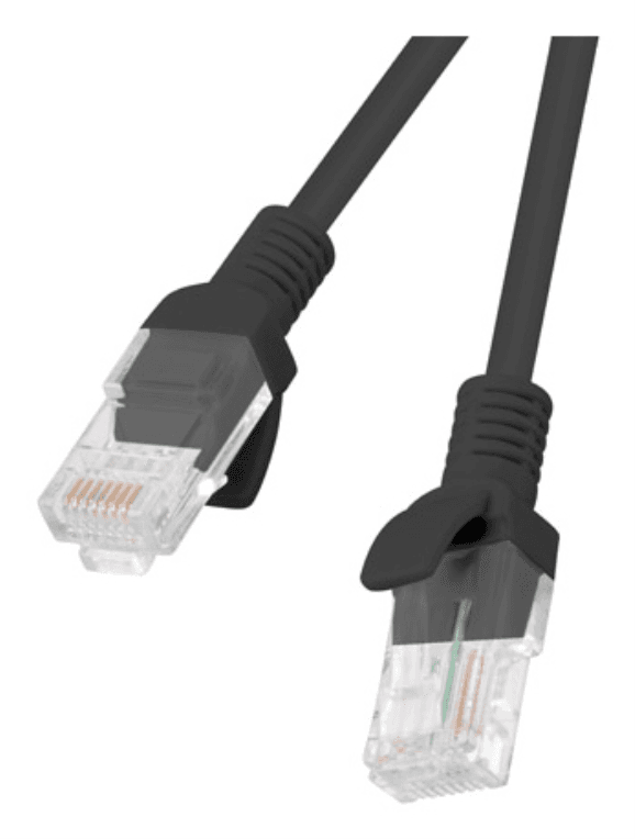 CABLE RED LANBERG LATIGUILLO CAT.6 UTP 0.5 M NEGRO FLUKE PASSED — imagen 1