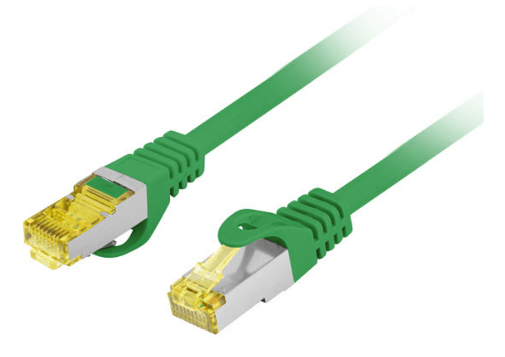 CABLE RED LANBERG LATIGUILLO CAT.6A S/FTP LSZH CU 0.5M VERDE FLUKE PASSED — imagen 1
