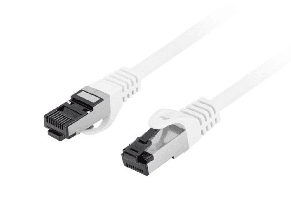 CABLE RED LANBERG LATIGUILLO CAT.8.1 S/FTP LSZH CU 0.5M BLANCO FLUKE PASSED — imagen 1