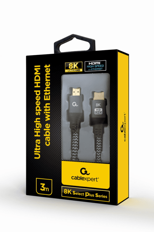Cable Trenzado Hdmi 2.1 8K 60Hz Gembird Select Plus Series Con Ethernet 3m Negro — imagen 1