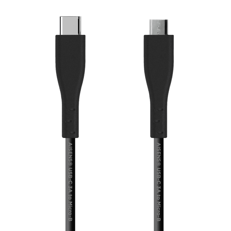 Cable USB Aisens 2.0 3A Tipo USB-C/M-Micro B/M Negro 1.0m — imagen 1