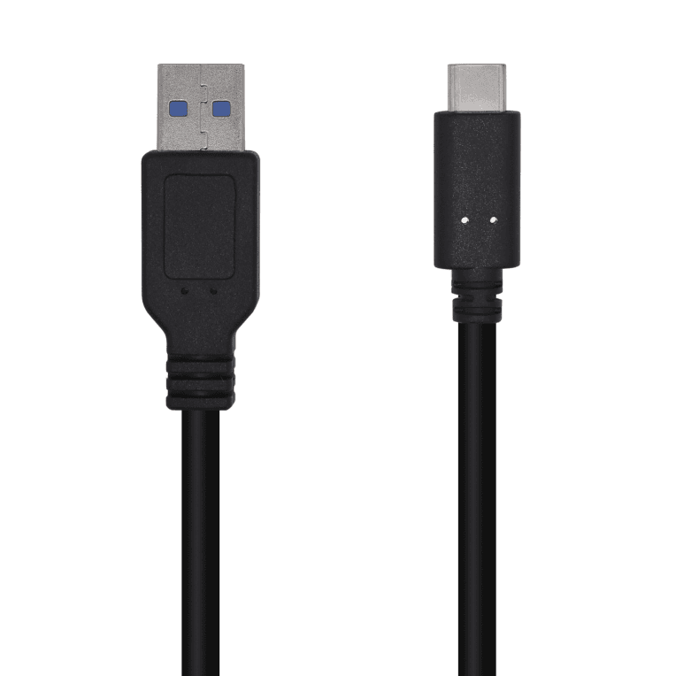Cable USB Aisens 3.1 Gen2 10Gbps 3A Tipo USB-C M-A M Negro 0.5m — imagen 1