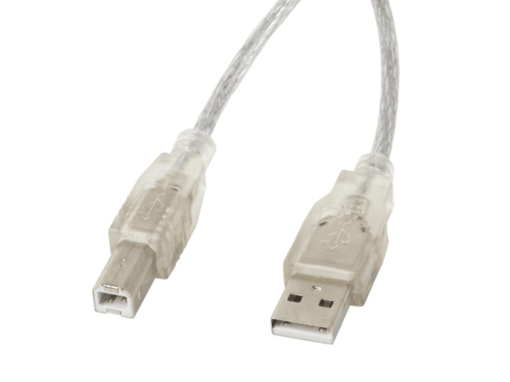 Cable USB Lanberg USB-A Macho a USB-B Macho Ferrita 5m Transparente — imagen 1