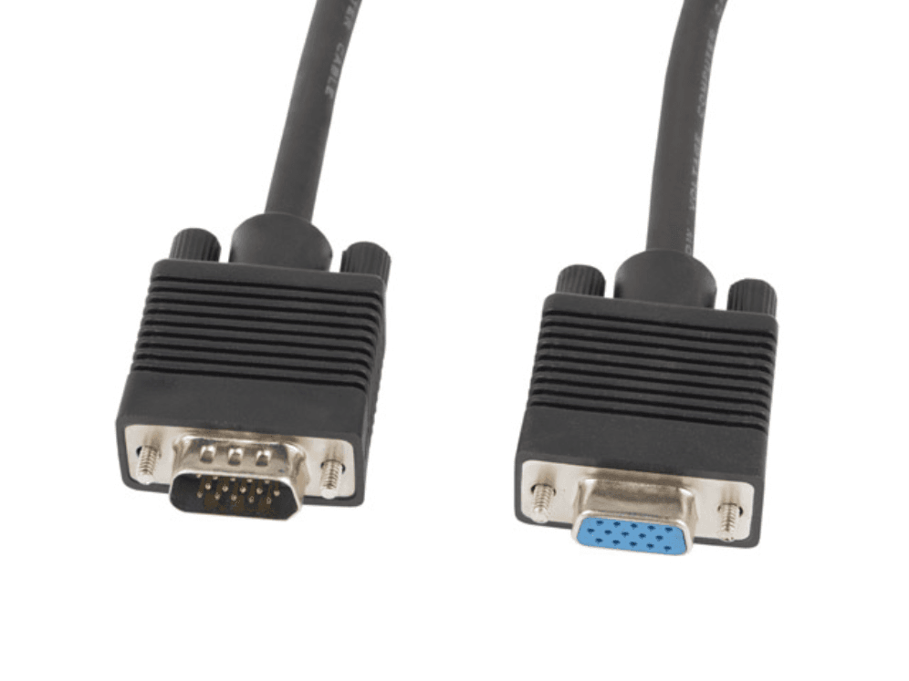 Cable VGA Lanberg CA-VGAC-10CC-0018-B+ Macho Hembra Con Ferrita Negro 1.8M