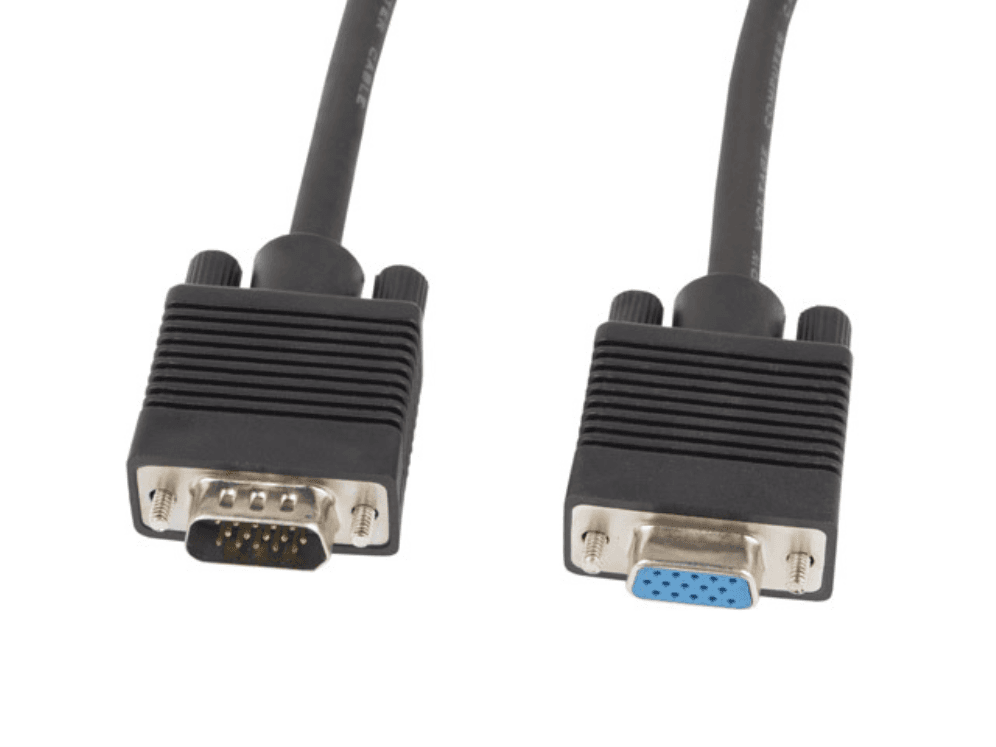 Cable VGA Lanberg CA-VGAC-10CC-0030-B+ Macho Hembra Con Ferrita Negro 3M