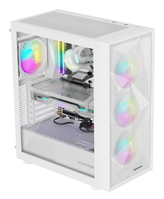 Caja ATX Genesis Gaming Diaxid 605 ARGB 1xUSB-C/2xUSB3.0 Blanca — imagen 1