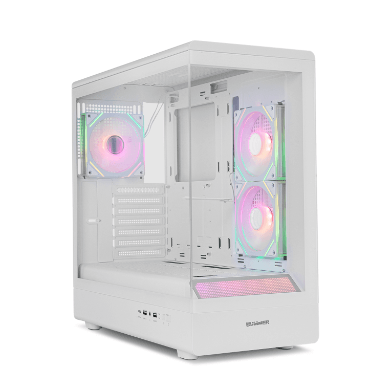 Caja ATX Nox Frameless Hummer Signal ARGB Blanca USB Tipo C — imagen 1