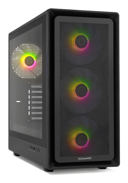 Caja ATX Nox Hyperflow Hummer Aero ARGB Negra USB3.0 Tipo C — imagen 1