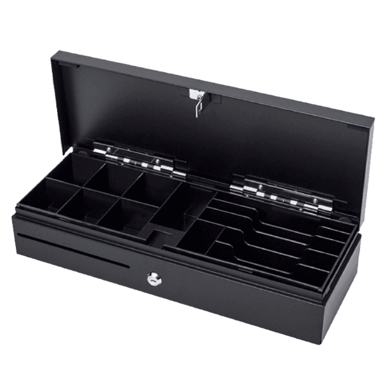 Cajón Portamonedas Mustek 460X170mm 7 Bill/8 Mon Apert Vert RJ12+ Microswitch — imagen 1