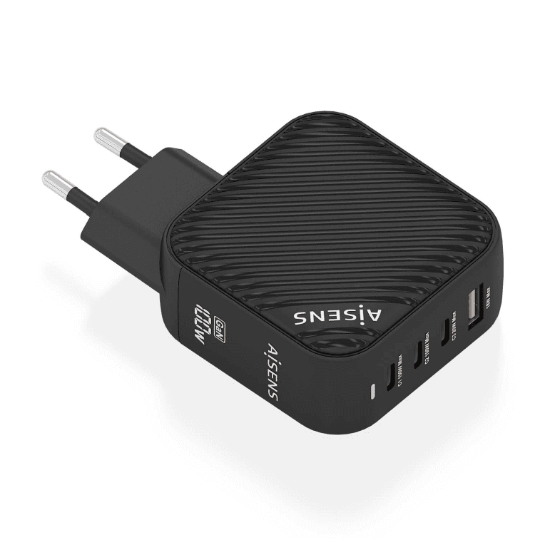 Cargador Aisens Gan100W 3xUSB-C PD3.0 QC4.0 1xUSB-A QC3.0 Negro — imagen 1