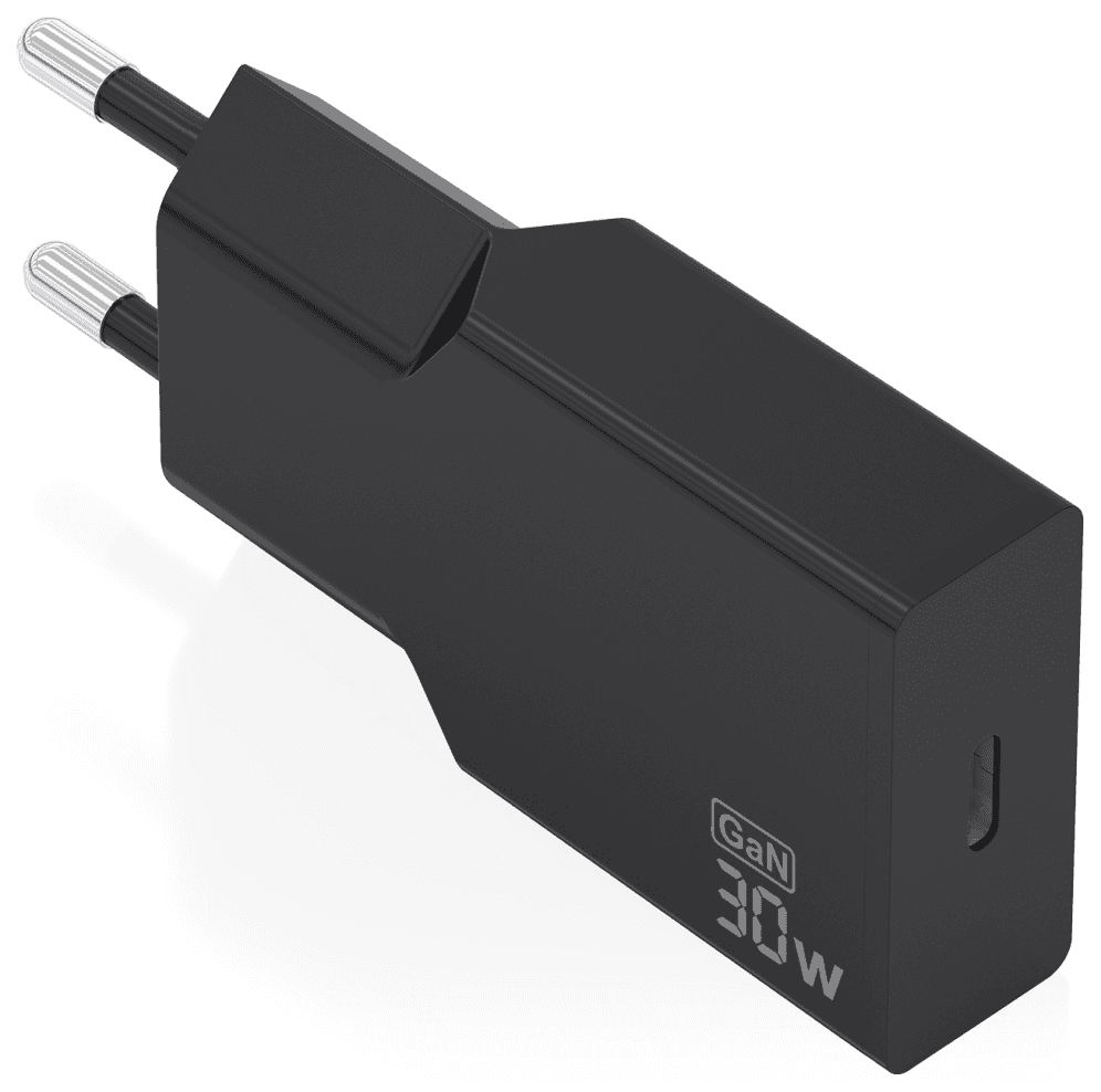 CARGADOR AISENS ULTRA DELGADO GaN 30W 1xUSB-C PD3.0 NEGRO — imagen 1