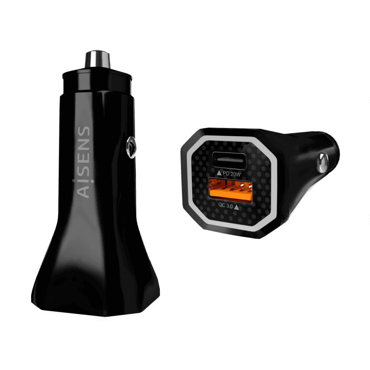 Cargador De Coche Aisens 38W 1xUSB-C PD3.0 20W 1xUSB-A QC3.0 18W Negro — imagen 1
