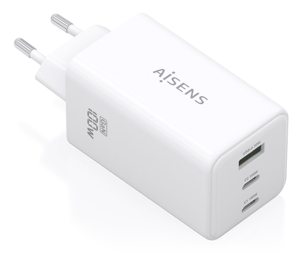Cargador Gan Aisens 100W 2xUsb-C Pd3.0 Qc4.0 Qc5.0 1xUsb-A Qc3.0 — imagen 1