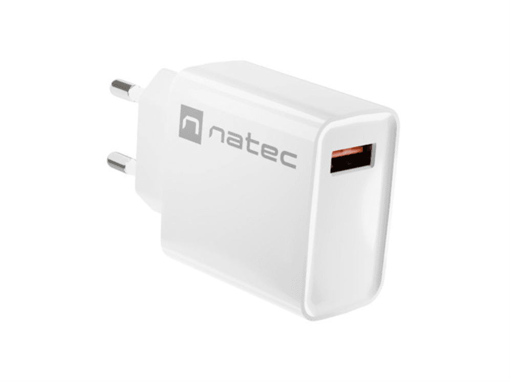 Cargador Natec NUC-2057 Ribera 18W 1xUSB-A QC3.0 Blanco
