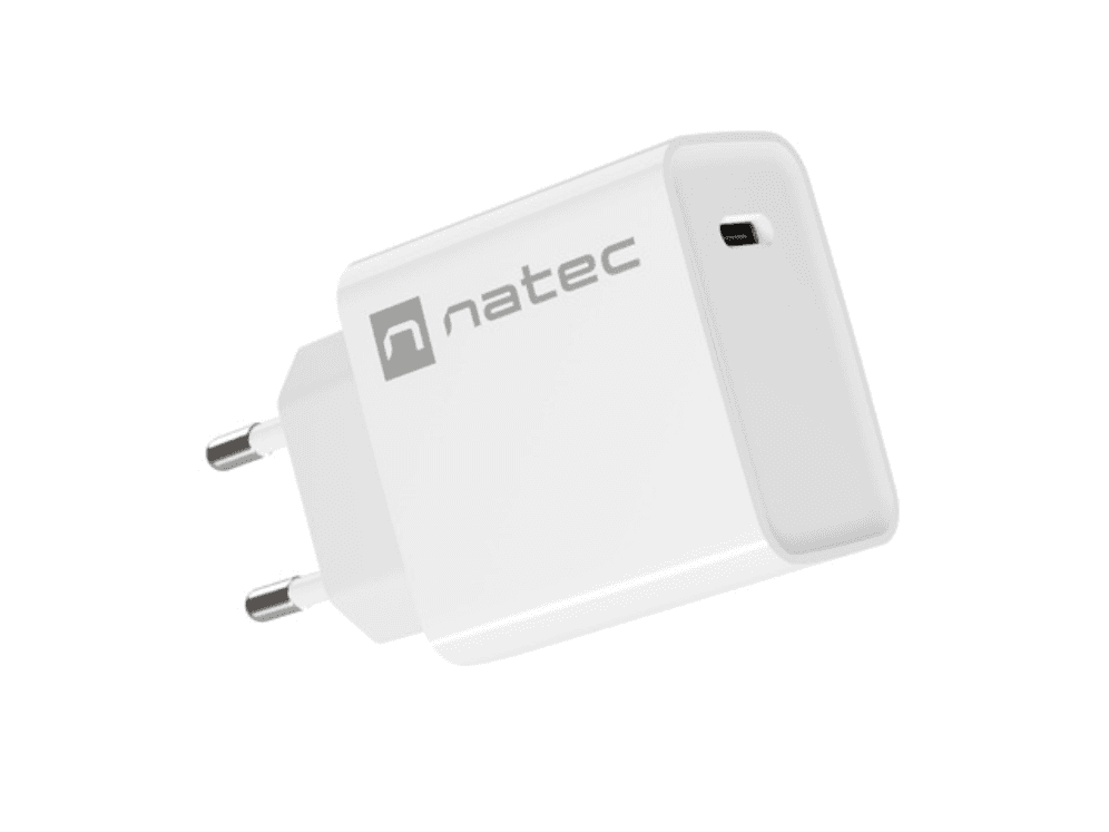 Cargador Natec NUC-2059 Ribera 20W 1xUSB-C PD3.0 QC3.0 Blanco