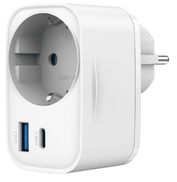 Cargador Rapido Gembird Usb De 2 Puertos Con Toma De Ca De Paso 20 W Blanco — imagen 1
