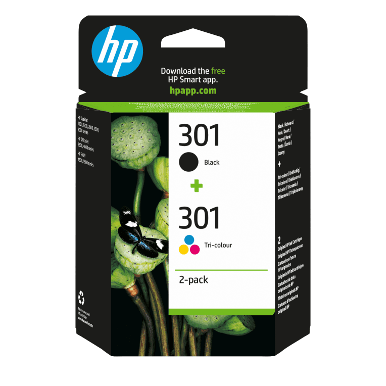 Cartucho de Tinta Silla HP 301 Pack Ahorro Negro Tricolor