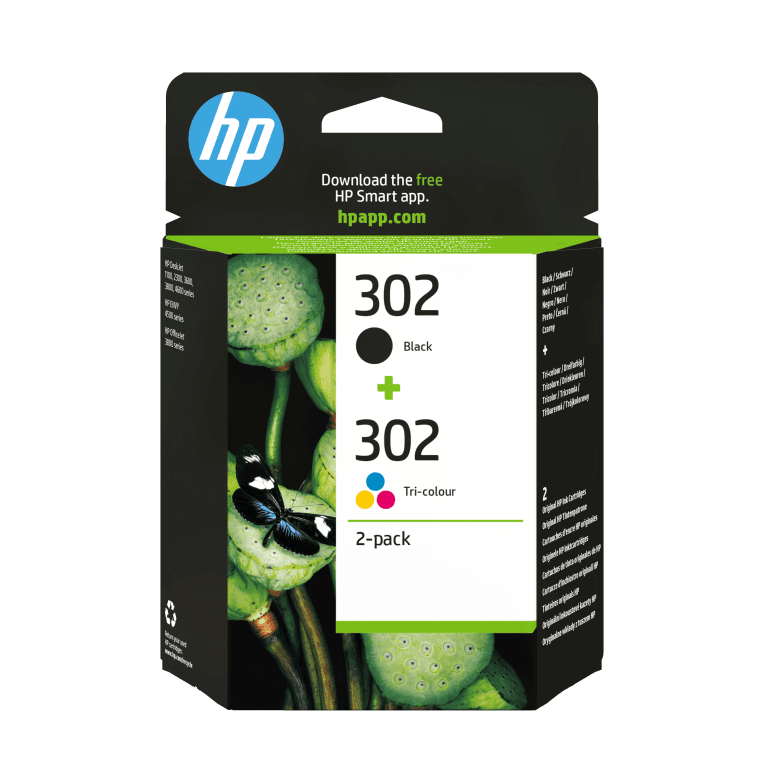 Cartucho de Tinta Silla Hp 302 Pack Ahorro Negro,Tri-Color X 2