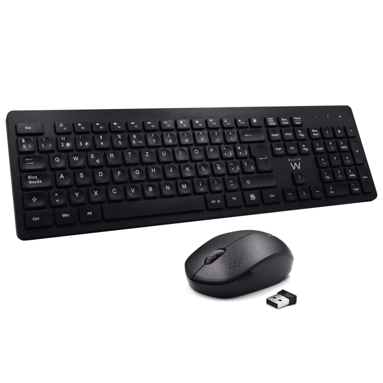Combo Teclado Ratón Ewent Español Teclas Cóncavas RF Inalámbrico Negro