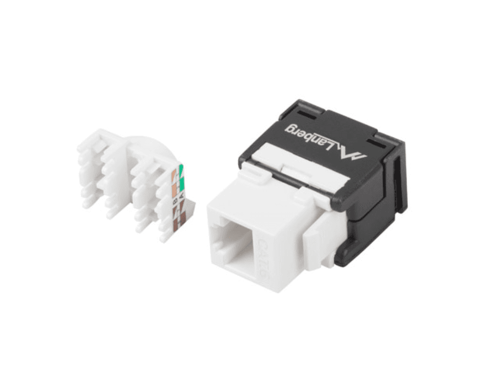 Conector Lanberg Keystone Cat.6 UTP RJ45 180º Tool-Less para Instalación Fácil