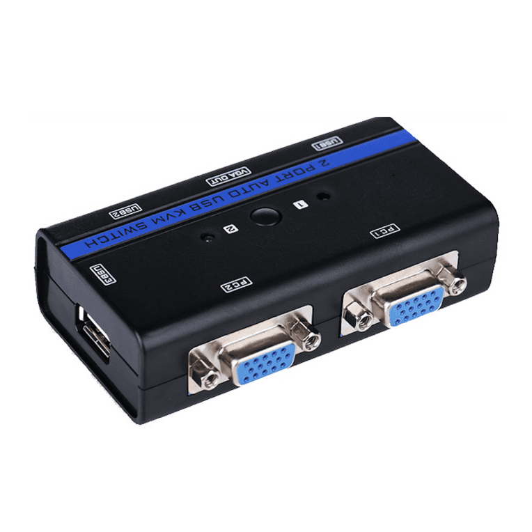 Conmutador Aisens VGA USB 1U-2PC con Cable Negro para Gestión Dual de Equipos — imagen 1