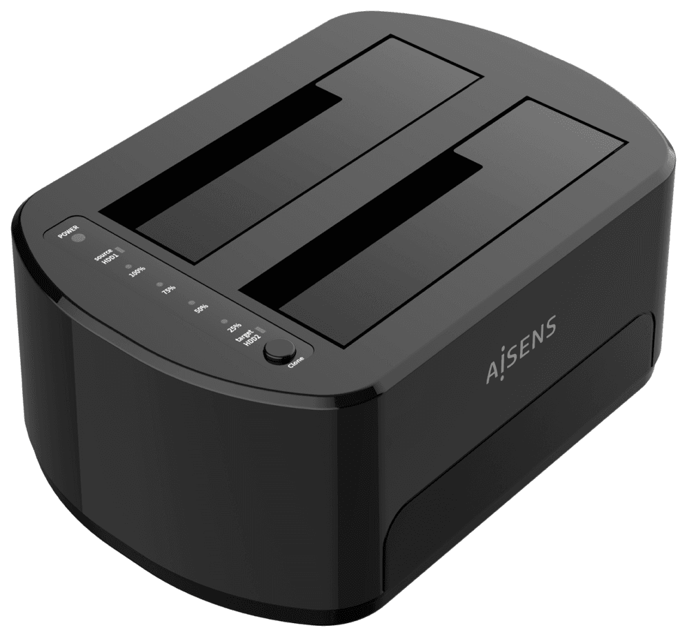Docking Station Aisens ASDS-D03B Doble SATA 2.5" 3.5" usb 3.0 3.1 clonesystem — imagen 1