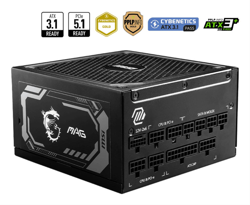 Fuente Msi MEG A1250GL PCIE5 1250W 80+ Gold Full Modular