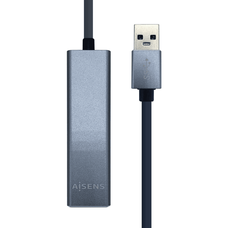 Hub Aisens USB 3.0 A Ethernet Gigabit Hub 3xUSB3.0 Gris 15cm — imagen 1