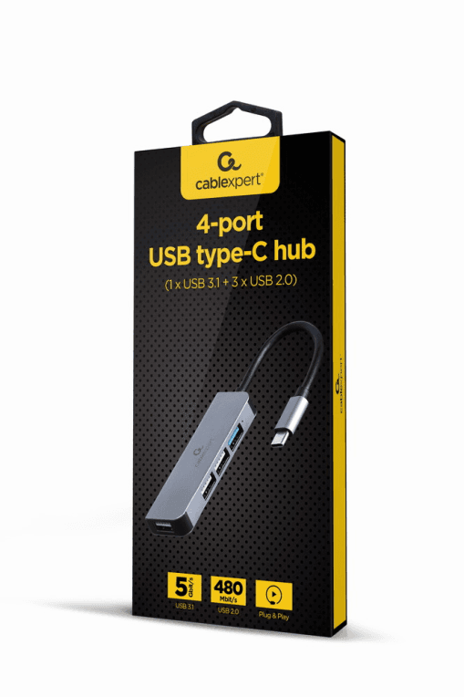 HUB USB TIPO C DE 4 PUERTOS 1 X USB 3.1 Y 3 X USB 2.0