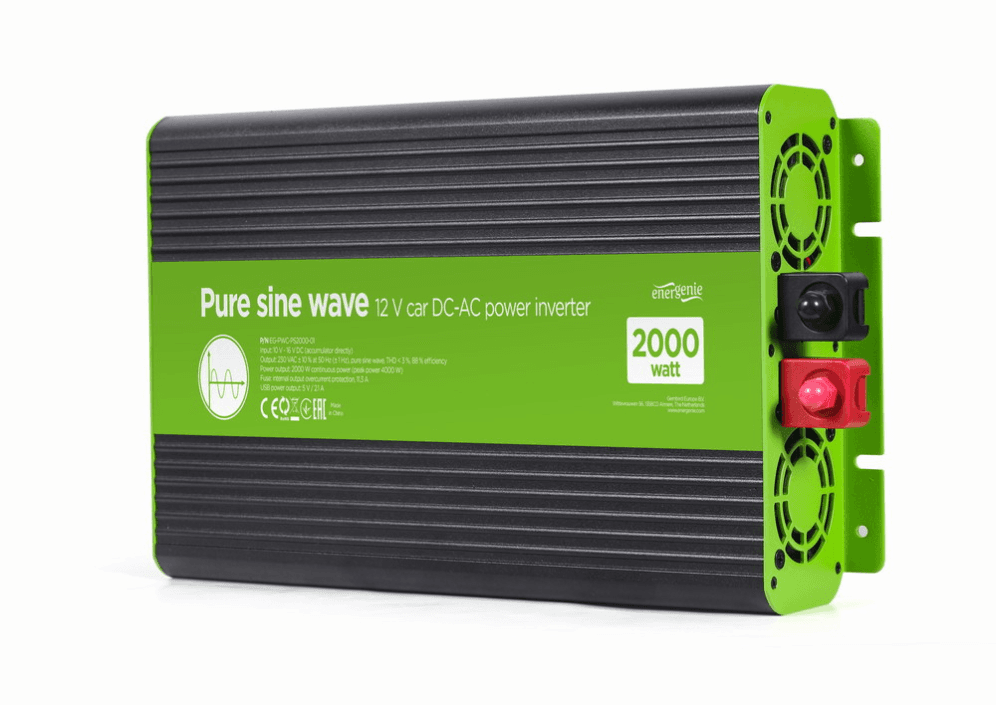 INVERSOR CORRIENTE DC-AC GEMBIRD COCHE DE ONDA SINUSOIDAL PURA DE 12 V 2000 W