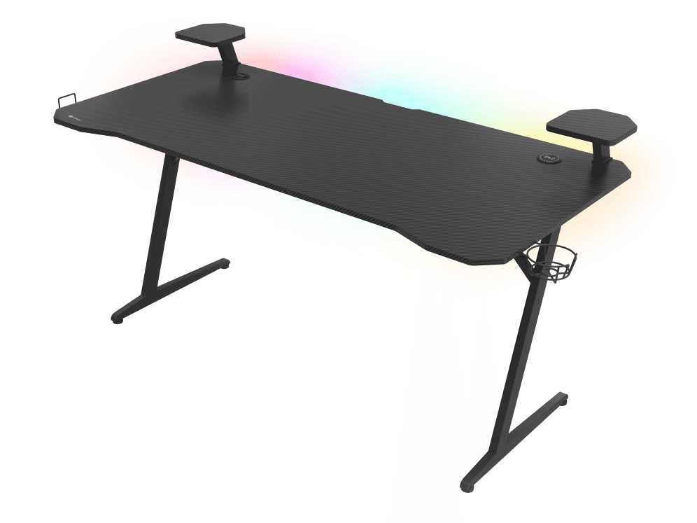 Mesa Gaming Genesis Holm 510 RGB Negro Carbono 160x75 cm — imagen 1