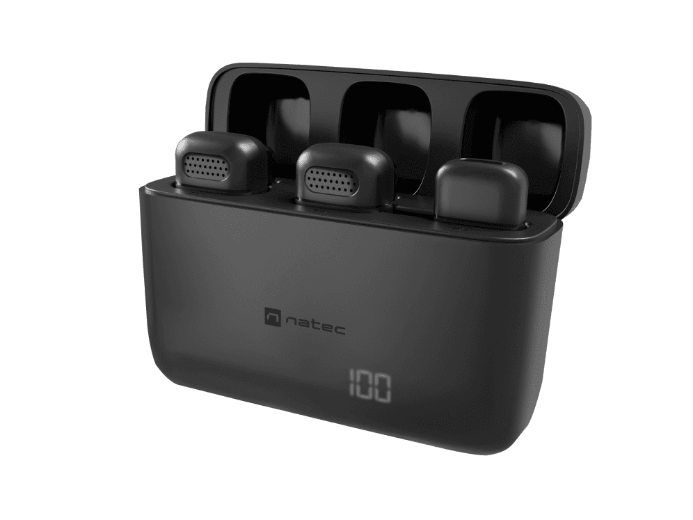 Micrófono Natec Hopper Lavalier Wireless USB-C 2 Micrófonos