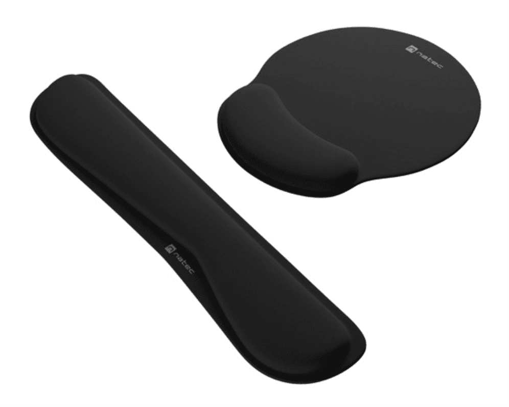 Pack Alfombrilla Y Reposamuñecas Natec Chipmunk 2-In-1 Ergonom Set Acolchado Bl