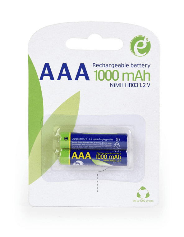 PILAS AAA GEMBIRD NI-MH RECARGABLE 1000MAH 2PCS BLISTER PACK