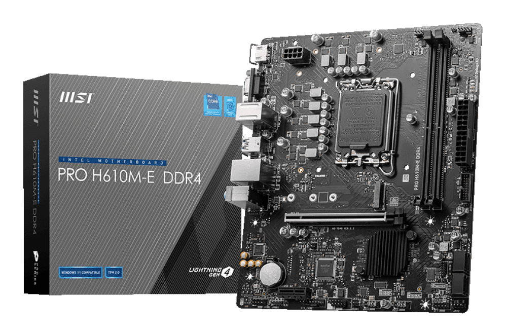 Placa Base MSI Pro H610M-E D4 LGA1700 Micro-ATX 2xDDR4 — imagen 1
