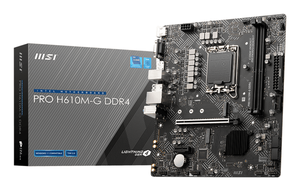 Placa Base MSI Pro H610M-G D4 LGA1700 Micro-ATX 2xDDR4 — imagen 1