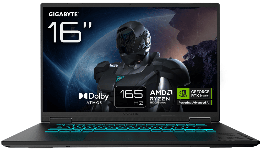 Portátil Gigabyte A16 Amd R7 260 32Gb 1Tb RTX5060 16"WUXGA FreeDOS — imagen 1