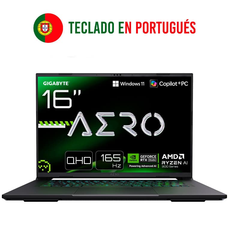 Portátil Gigabyte Aero X16 2WHA3PTC64AH Ryzen AI9 16Gb 1Tb RTX5070 16" W11H — imagen 1