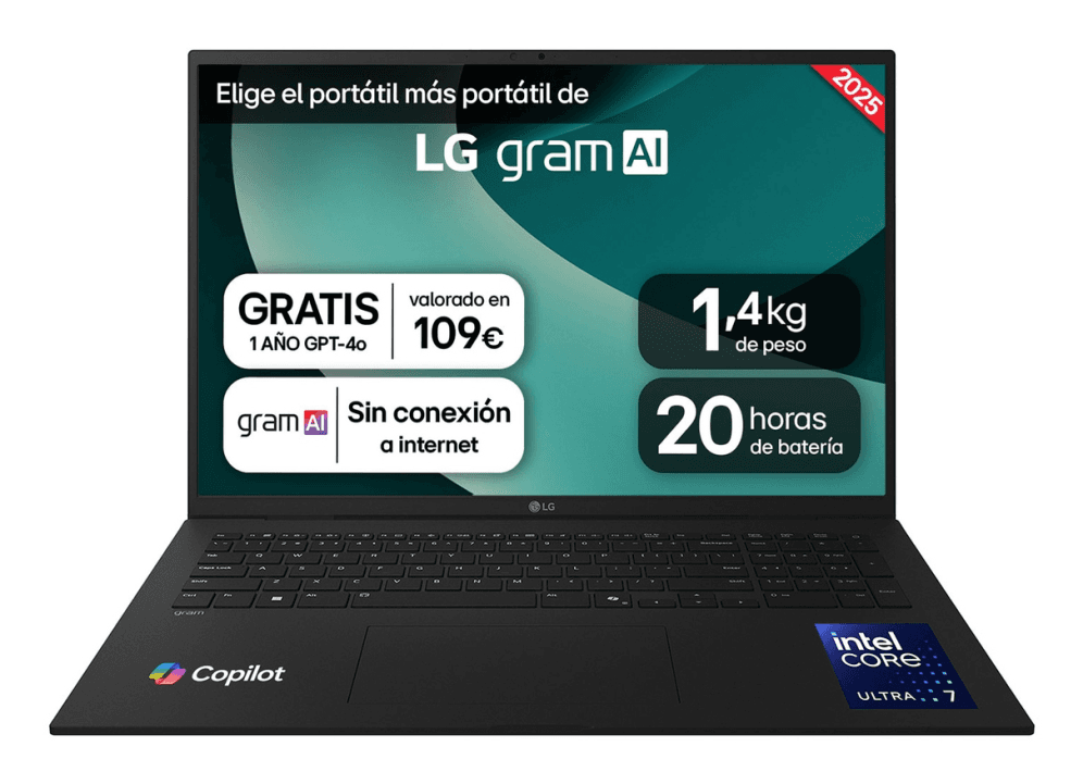 Portátil Lg Gram U7-255H 32Gb 1Tb 17" WQXGA FreeDOS