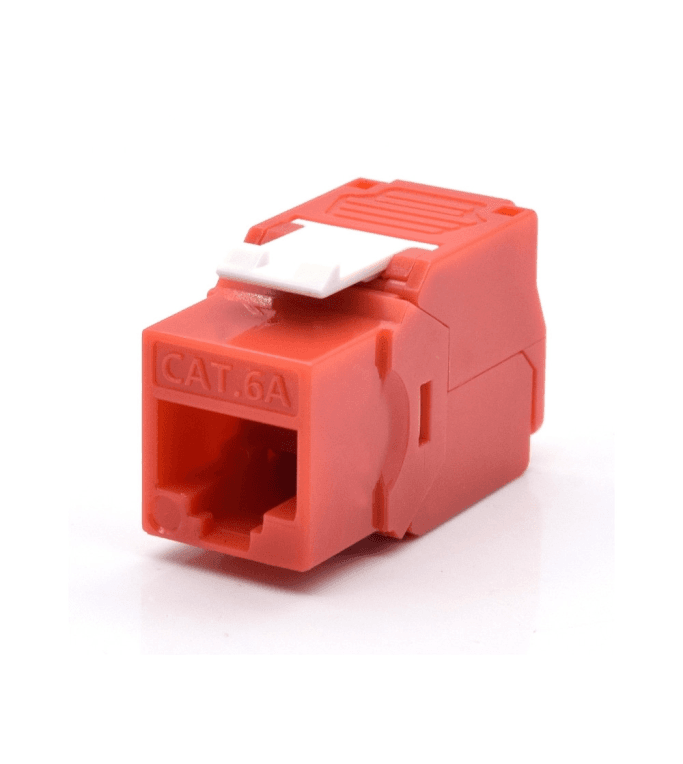 Presa Keystone WP Cat.6A UTP Tool-Less Color Rojo para Señalización Especial — imagen 1