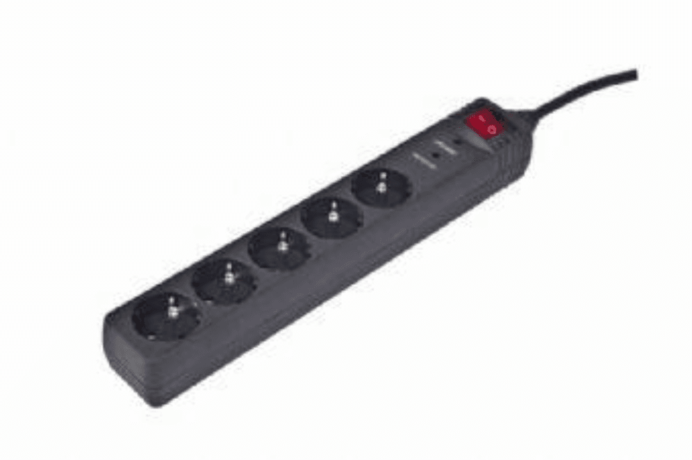 Protector Contra Sobretensiones Gembird 5 Enchufes 4,5 M Negro