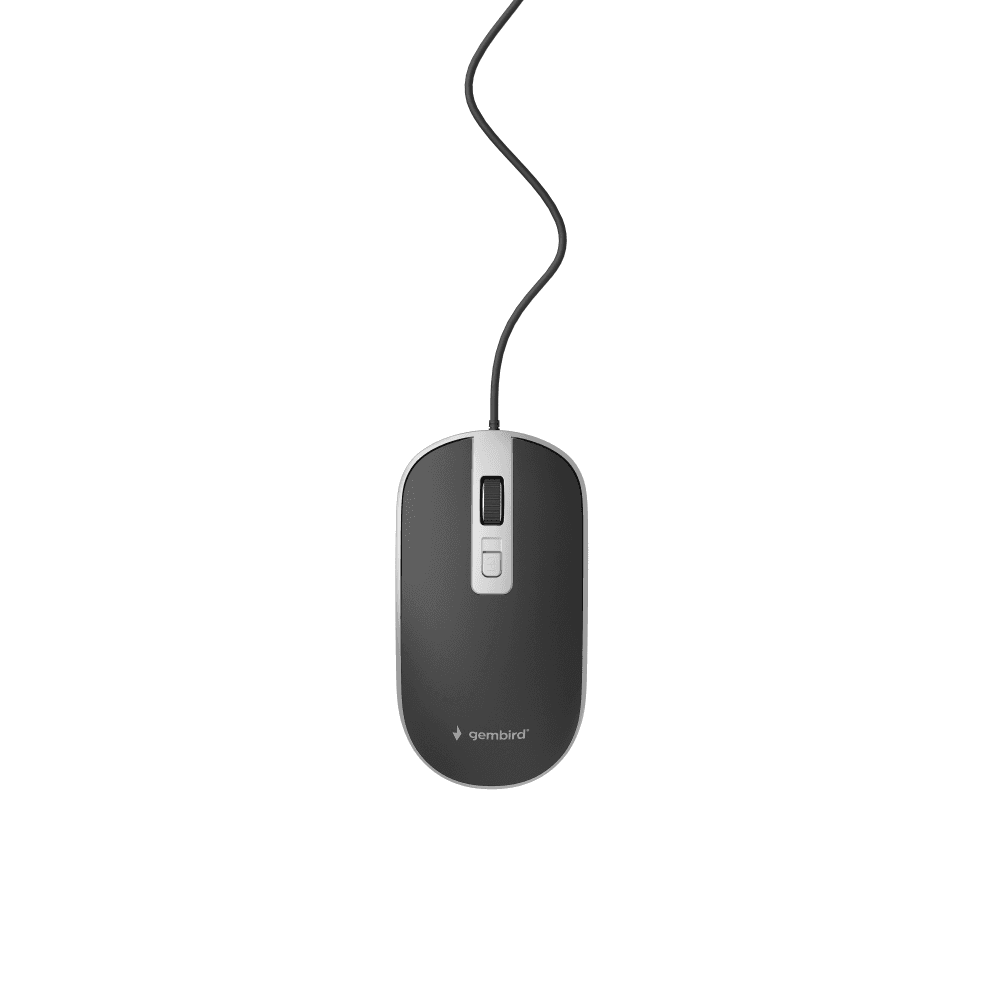 Ratón Gembird MUS-4B-06-BS Óptical 1200 DPI Black Silver USB — imagen 1