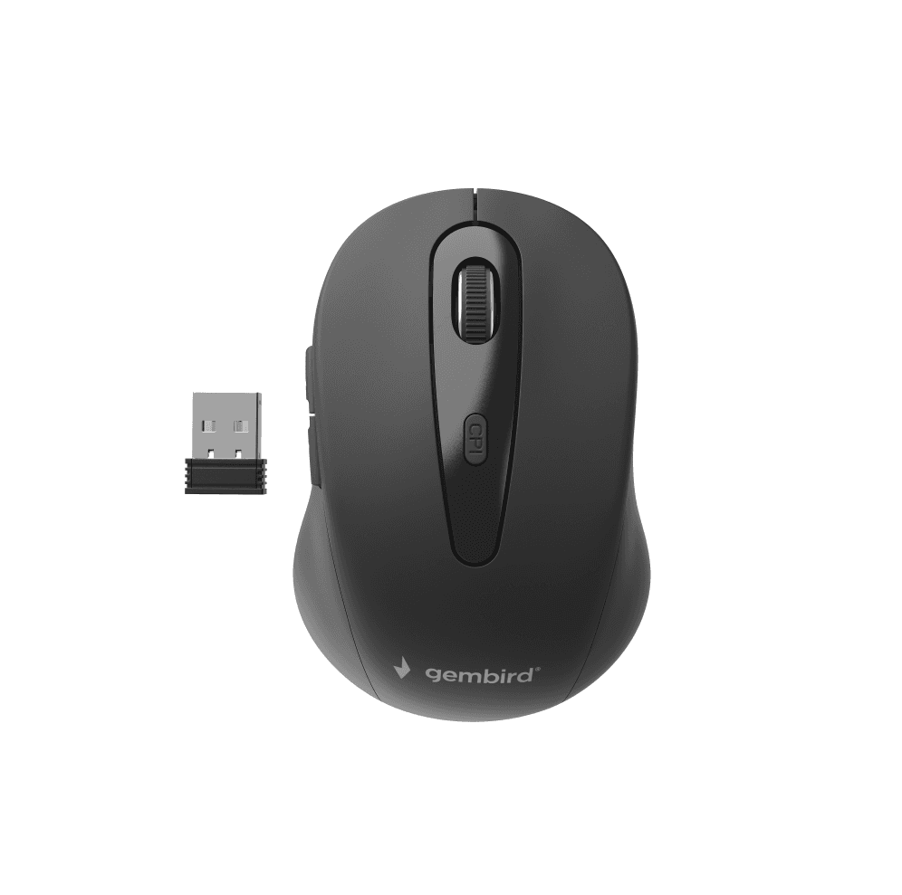 Ratón Gembird Óptico 6 Botones Negro RF Inalámbrico Pilas — imagen 1