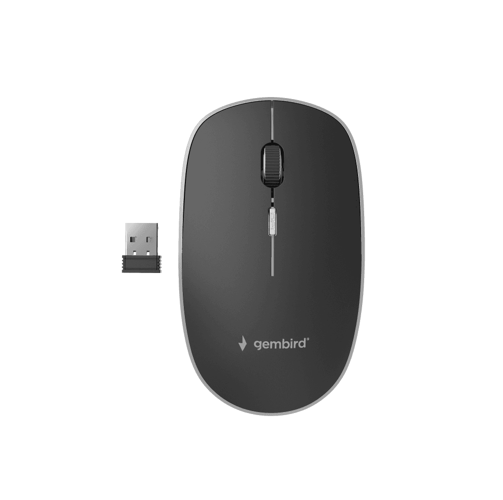 Ratón Gembird Óptico Negro Blanco RF Inalámbrico Pilas — imagen 1
